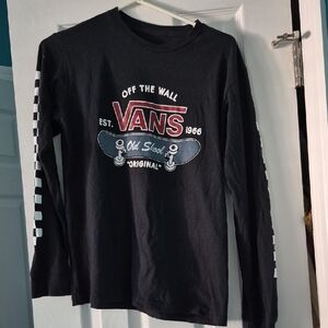 Vans Kids Black Long Sleeve Tee with Graphic